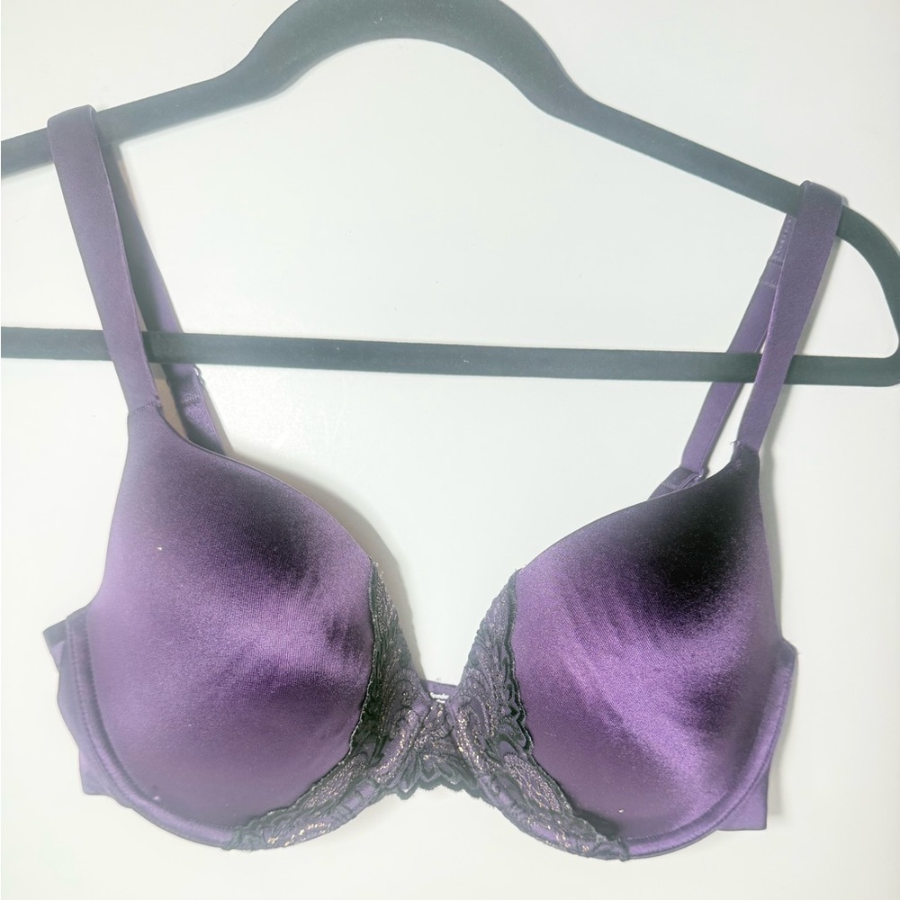 Soma Purple Satin Lace Bra